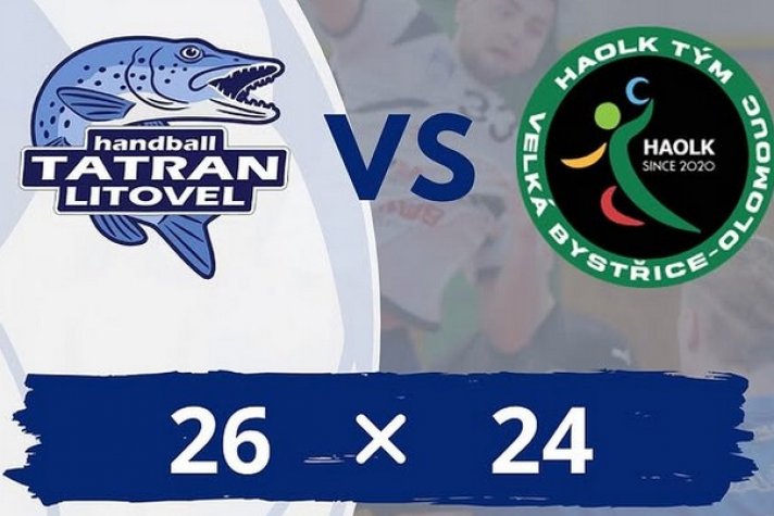 1. liga mužů: Tatran Litovel - HAOLK tým Velká Bystřice-Olomouc 26:24 (12:9)