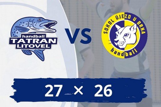 1. liga mužů: Tatran Litovel - Sokol Újezd u Brna 27:26 (13:13)