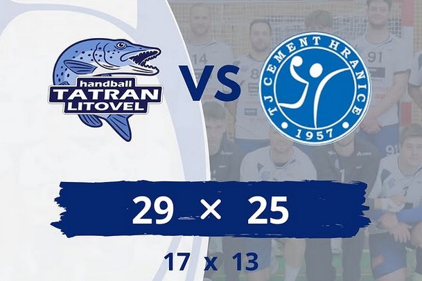 1. liga mužů - 1. kolo Tatran Litovel - Cement Hranice 29:25 (17:13)