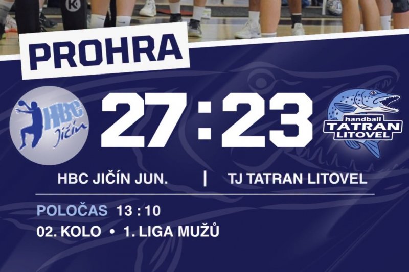 1. liga mužů: HBC Jičín juniorka - Tatran Litovel 27:23 (13:10)
