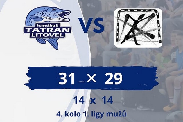 1. liga mužů: Tatran Litovel - SKH Polanka n.O. 31:29 (14:14)
