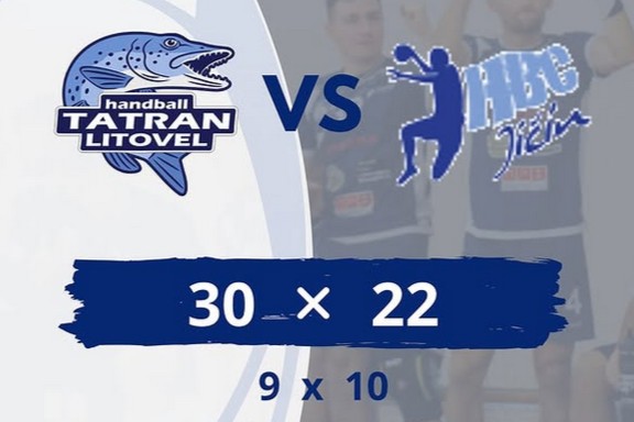 1. liga mužů - Tatran Litovel - HBC Jičín B 30:22 (9:10)